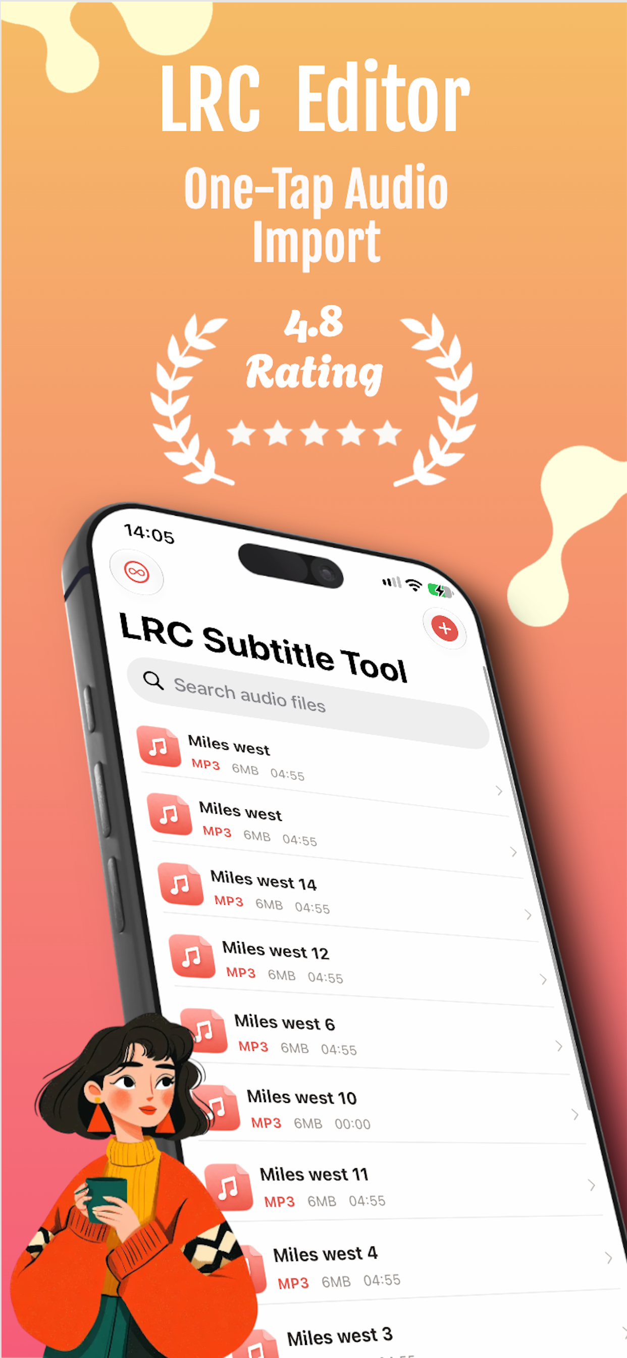 Audio library and import screen